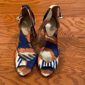 Zara Multicolor Open Toe Heels